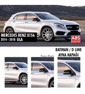 Mercedes Gla Uyumlu Serisi X156 (2014-2018) Batman Yarasa Ayna Kapağı (Parlak Siyah)