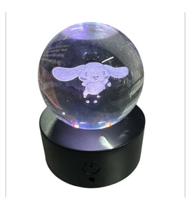 Cinnamoroll  Işıklı Renk Değiştiren Şarjlı Kristal Cam Küre