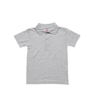 Gri Kısa Kol Düz Renk Yakalı 6-17 Yaş Çocuk Okul Lakos Tişört Polo Yaka T-shirt