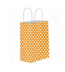 Kraft Burgu Saplı Çanta Turuncu Puantiyeli 25x31x12cm 250 ADET