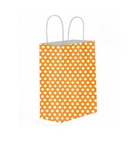 Kraft Burgu Saplı Çanta Turuncu Puantiyeli 25x31x12cm 250 ADET