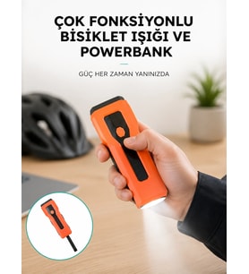 5000 Mah Bataryalı Bisiklet Farı Cob Çakar Çok Fonksiyonlu Yeni Nesil