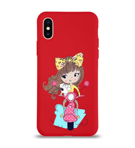 Apple iPhone XS Max Uyumlu Lansman Kılıf Vespagirl Tasarımlı Altı Kapalı İçi Kadife Kaplı  Kapak (Şeffaf)