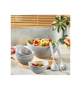 7 Parça Gri Sunum ve Salata Hazırlık Seti, Şık ve Kullanışlı