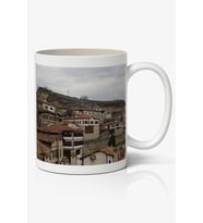 Nostaljik Kasaba Baskılı Kupa Bardak Baskılı Kahve Kupa Bardak
