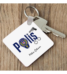 Kişiye Özel Polise Hediye Logolu Anahtarlık