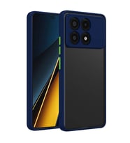 Xiaomi Poco X6 Pro Kılıf Mat Yüzey Kamera Korumalı Silikon (Lacivert)