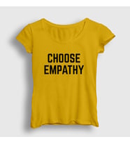 Presmono Kadın Sarı Choose Empathy Selena Gomez T-Shirt 320011tt (Sarı)