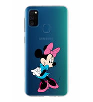 Samsung Galaxy M30s Kapak Minnie Mouse Tasarımlı Şeffaf Silikon Kılıf
