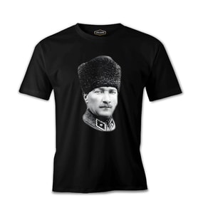 Atatürk - Portre Apolet Siyah Erkek Tshirt