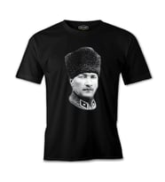 Atatürk - Portre Apolet Siyah Erkek Tshirt