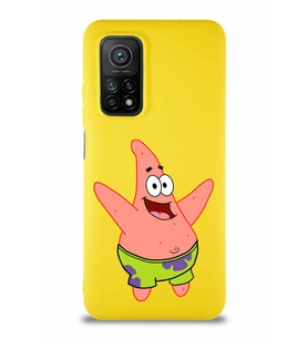 Xiaomi Mi 10T Soft Premier Kapak Patrick Yıldız Tasarımlı Silikon Kılıf - Sarı (Şeffaf)