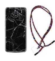 Xiaomi Redmi 8A 8 Pro 9C 9T 10C 11T Pro Kılıf Boyun Asklı Rasta Silikon Fragile Black Mermer 1378