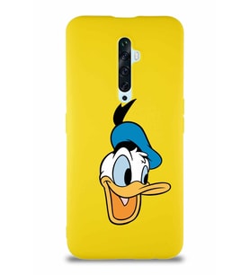 Oppo Reno 2Z Soft Premier Kapak Donald Duck-A Tasarımlı Silikon Kılıf - Sarı (Şeffaf)