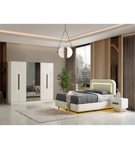 ELEGANTE MDF YATAK ODASI TAKIMI (Beyaz)