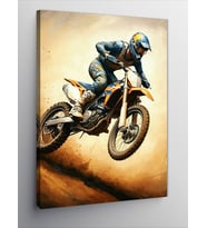 Kanvas Tablo Motokros Yarışçısı