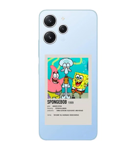 Xiaomi REDMI 12 Uyumlu Sunger Bob Minimalist Poster Desenli Şeffaf Telefon Kılıfı