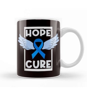 Hope Blue Ribbon Cure Child Abuse Prevention Awareness Month Kupa Bardak Porselen