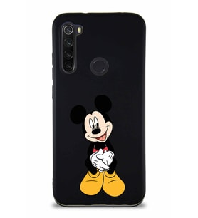Xiaomi Redmi Note 8 Soft Premier Kapak Mickey Mouse-A Tasarımlı Silikon Kılıf - Siyah (Şeffaf)