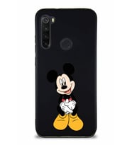Xiaomi Redmi Note 8 Soft Premier Kapak Mickey Mouse-A Tasarımlı Silikon Kılıf - Siyah (Şeffaf)