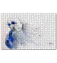 Cakapuzzle Suluboya Efekt Uzun Saçlı Kız ve Keman  Puzzle Yapboz MDF (Ahşap) (120 Parça)