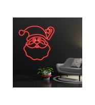 Noel Baba Figürlü Yılbaşı Temalı Neon Tabela