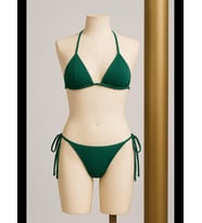 Fantezia Night Kadın Yeşil Yandan ve Boyundan Bağlamalı Bikini Mayo Takımı