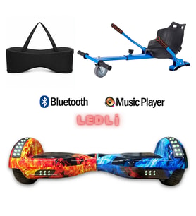 Citymate Elektrikli Kaykay Akıllı Denge Hoverboard + HoverKart + Çanta FULL LEDLİ EXTREM PAKET D10