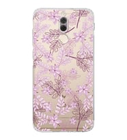 Huawei Mate 10 Lite  Kamera korumalı Kapak Floral Pudra Tasarımlı  Şeffaf Kılıf