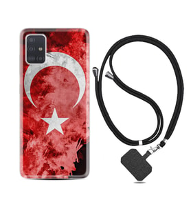 Samsung a71 A72 A73 A7 A9 2018 C7 C9 Kılıf Boyun Askılı Silikon Şanlı Türk Bayrağı 3 1395