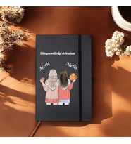Arkadaşlara Özel İsim Yazılı Tasarımlı Defter (Siyah)