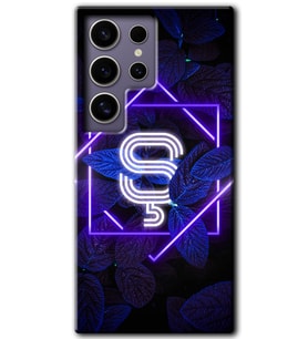 Galaxy S24 Ultra Kılıf HD Desen Baskılı Kılıf - Dark Neon Yaprak Ş Harfi