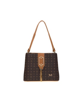 Bilik Deri Monogram Kahve-Camel Kadın El Çantası RİV 232-MN