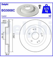DELPHI BG5008C Arka Fren Diski 42510TGNG00 (2 Adet Fiyatıdır)
