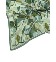 Ebruli Soft Pamuklu Çiçek Desenli Eşarp - 95x95 cm (Çağla Yeşili)