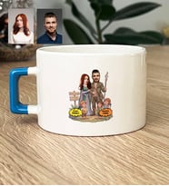 Kişiye Özel Karikatürlü Orta Dünya Sevgililer Lüks Fincan Sevgililer Günü Hediyesi