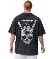 Linkin Park Rock Metal Müzik Grubu Sırt Baskılı Unisex Oversize Vintage Yıkamalı Tişört