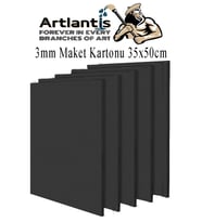 Maket Kartonu Siyah Fotoblok 3 mm 35x50 cm 5 Adet Hobi Sanat Okul Köpüklü Straforlu Maket Kartonu
