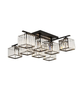 AVONNI AV-60230-8BSY Siyah Boyalı Modern Avize E27 Metal Kristal 80cm