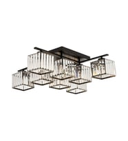 AVONNI AV-60230-8BSY Siyah Boyalı Modern Avize E27 Metal Kristal 80cm