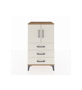 Hyperion Komodin 2 Raflı 3 Çekmeceli 2 Kapaklı 60x44x106 Çam-Aytaşı