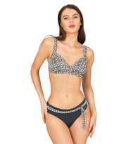 Endeep Kadın Zigzag Desenli Bağlama Detaylı Toparlayıcı Bikini Takımı