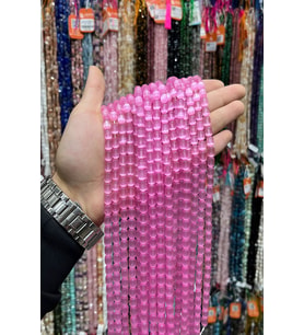 Selenit Taşı Arpa Kesim Pembe 6x9mm Doğal Taş Dizi