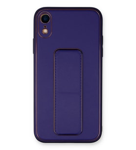 Durukar® iPhone XR Kılıf Coco Deri Standlı Kapak - Mor