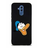Huawei Mate 20 Lite Soft Premier Kapak Donald Duck-E Tasarımlı Silikon Kılıf - Siyah (Şeffaf)