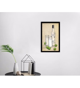 BK Home Rakı Tasarımlı Dekoratif Ahşap Siyah Çerçeveli Tablo-6
