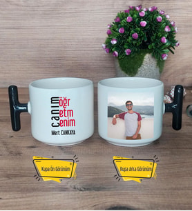 Öğretmene Hediye Canım Öğretmenim Kupa Bardak Fotoğraflı T Siyah Kulplu Öğretmenler Günü Hediyesi