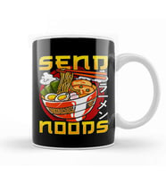 Funny Send Noods Anime Gamer Pho Ramen Noodle Pun Kupa Bardak Porselen