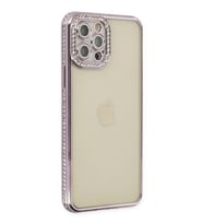Pilelistore   iPhone 12 Pro Kılıf Joke Taşlı Silikon - Mor