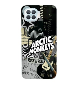 Oppo Reno 4 Lite Uyumlu Arctic Monkeys Kolaj Desenli Şeffaf Telefon Kılıfı